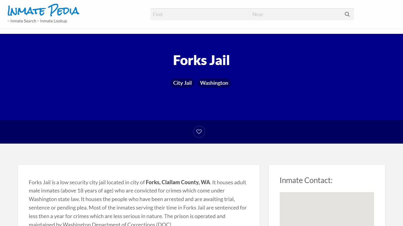 Forks Jail – Inmate Pedia – Inmate Search – Inmate Lookup